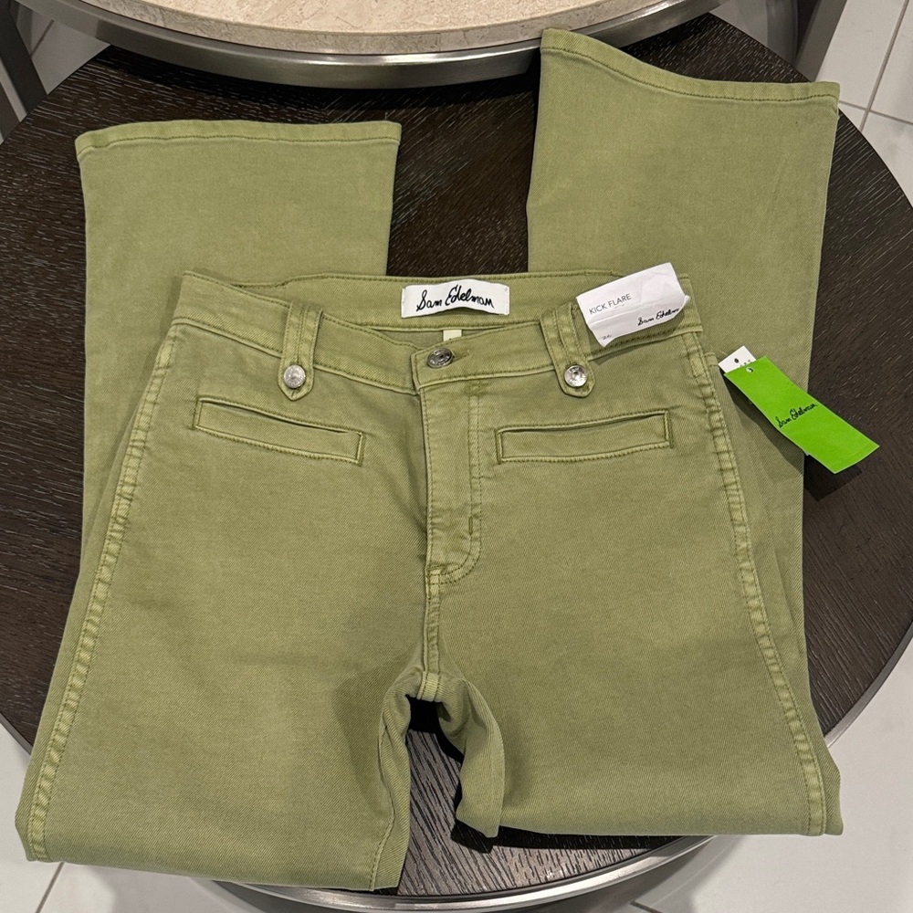Sam Edelman Sage Green kick flare Jeans size 26